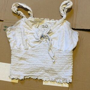 SO Lace-Trimmed White Top